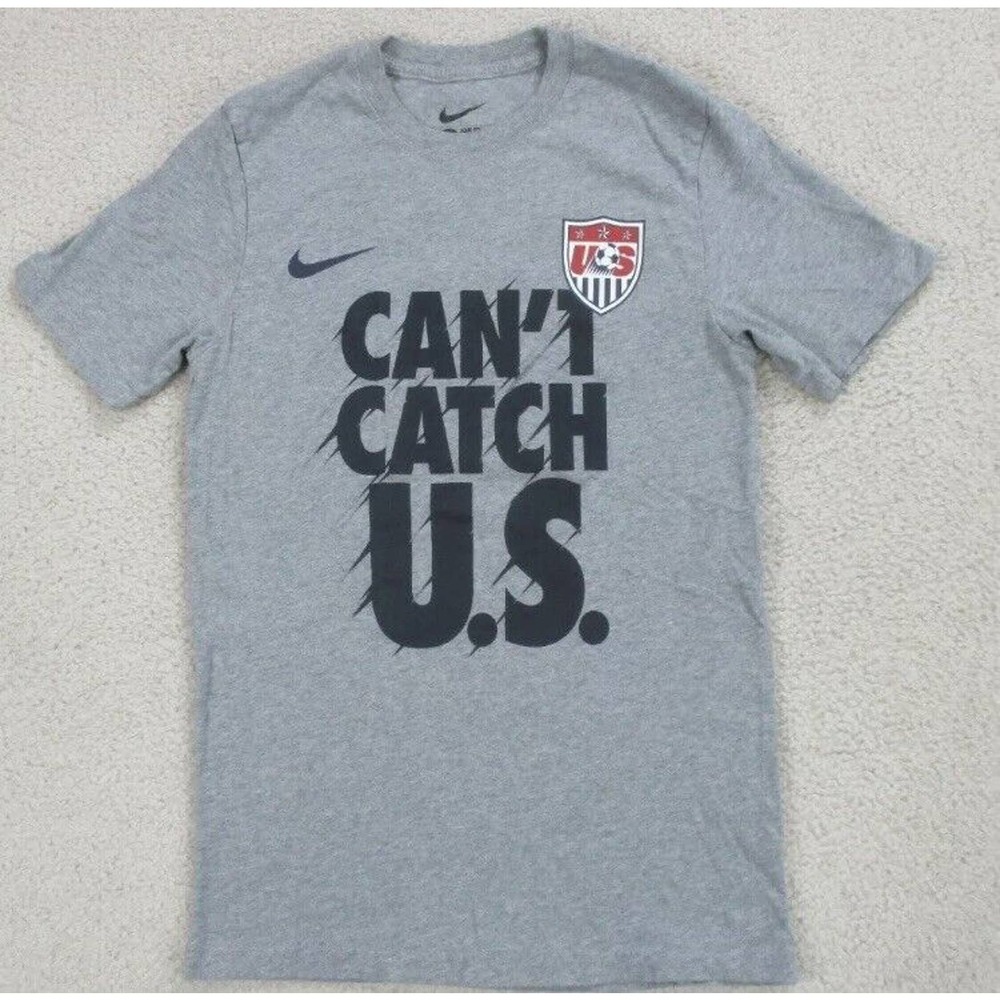 Nike USA Soccer Shirt Adult Medium Gray Red United States Football Futbol Mens